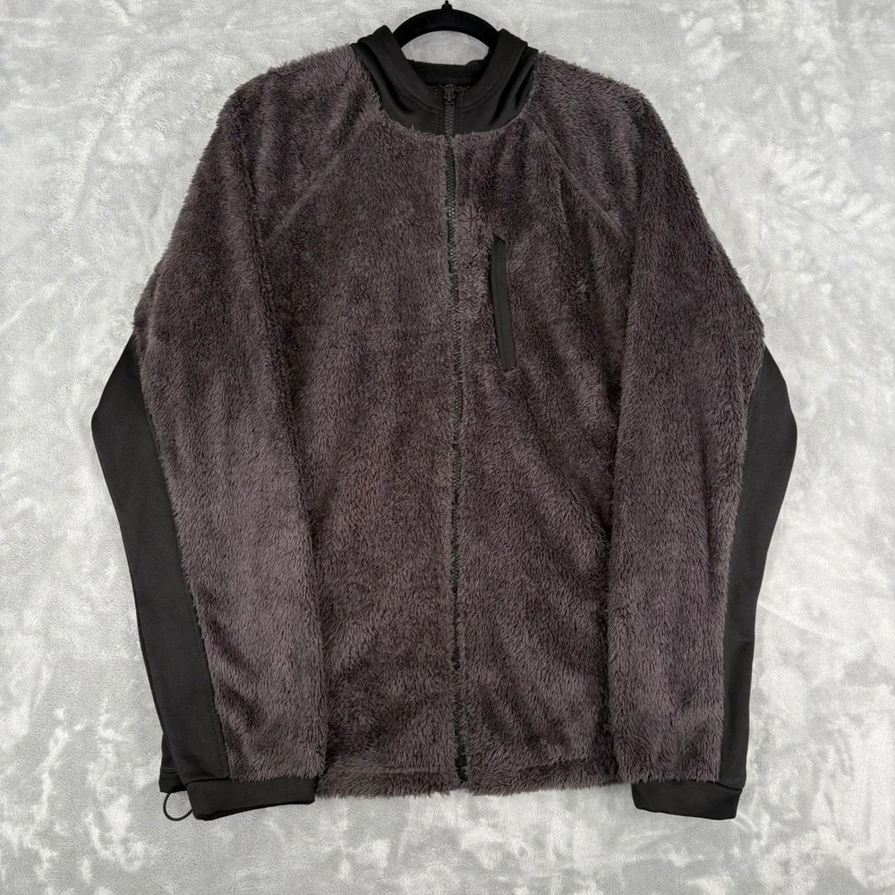 NordicTrack Men's Fleece Hoodie‎ Jacket Gray Black Large Athletic Performance